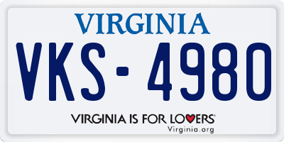VA license plate VKS4980