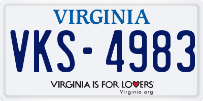 VA license plate VKS4983