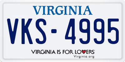 VA license plate VKS4995