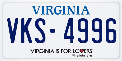 VA license plate VKS4996