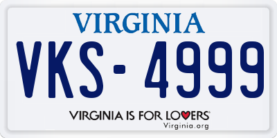 VA license plate VKS4999
