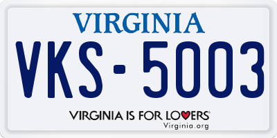 VA license plate VKS5003