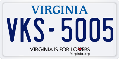 VA license plate VKS5005