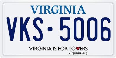 VA license plate VKS5006