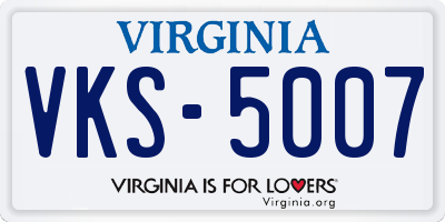 VA license plate VKS5007