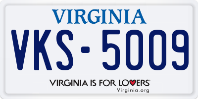 VA license plate VKS5009
