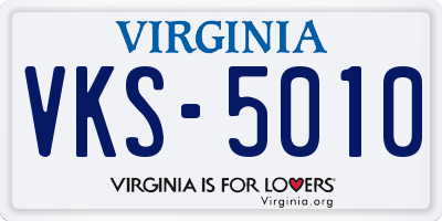 VA license plate VKS5010