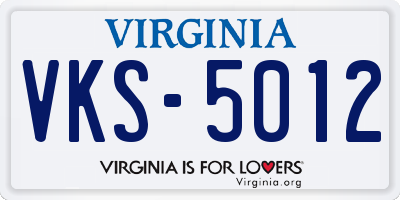 VA license plate VKS5012