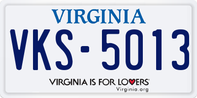 VA license plate VKS5013