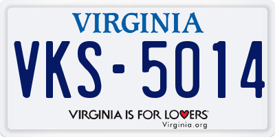 VA license plate VKS5014