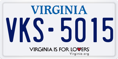 VA license plate VKS5015