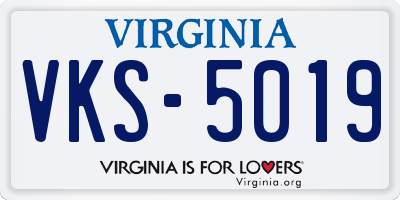 VA license plate VKS5019