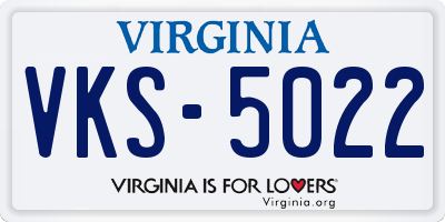 VA license plate VKS5022