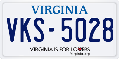 VA license plate VKS5028