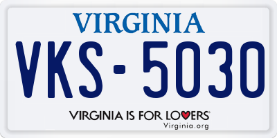VA license plate VKS5030