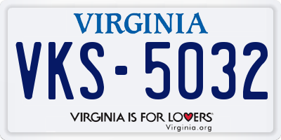 VA license plate VKS5032