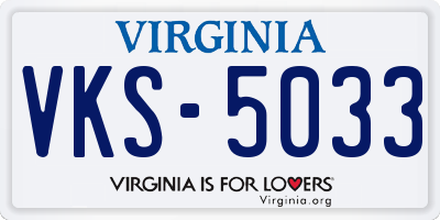 VA license plate VKS5033