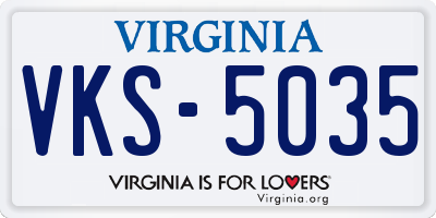 VA license plate VKS5035