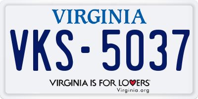 VA license plate VKS5037
