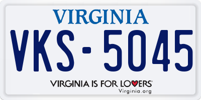 VA license plate VKS5045