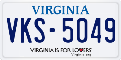 VA license plate VKS5049