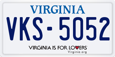 VA license plate VKS5052