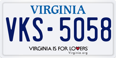 VA license plate VKS5058