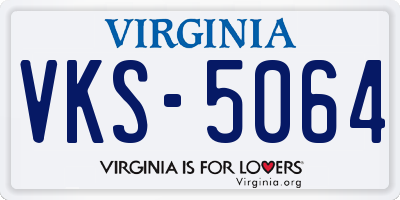 VA license plate VKS5064
