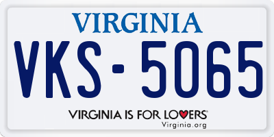 VA license plate VKS5065