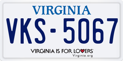 VA license plate VKS5067