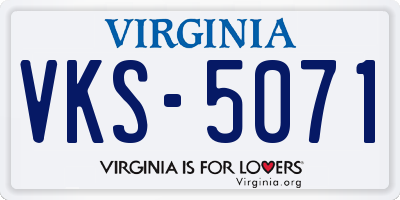 VA license plate VKS5071