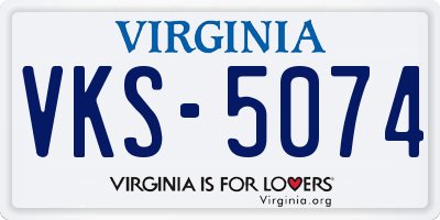 VA license plate VKS5074