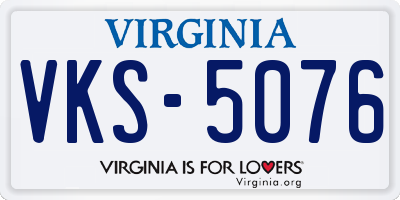 VA license plate VKS5076