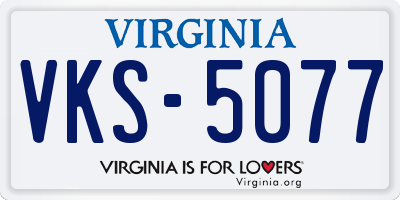 VA license plate VKS5077