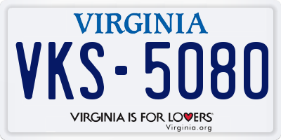 VA license plate VKS5080