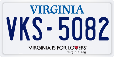 VA license plate VKS5082
