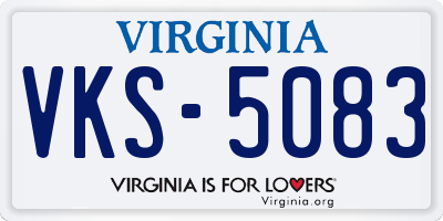 VA license plate VKS5083