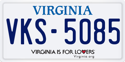VA license plate VKS5085