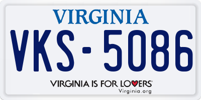VA license plate VKS5086
