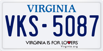 VA license plate VKS5087