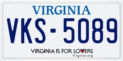 VA license plate VKS5089