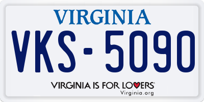 VA license plate VKS5090