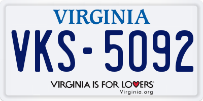 VA license plate VKS5092