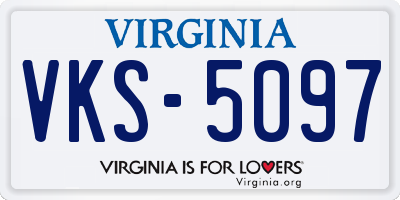 VA license plate VKS5097