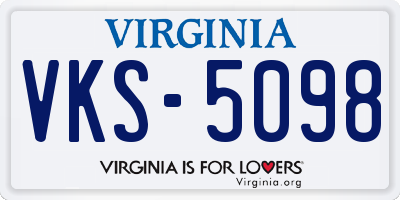 VA license plate VKS5098