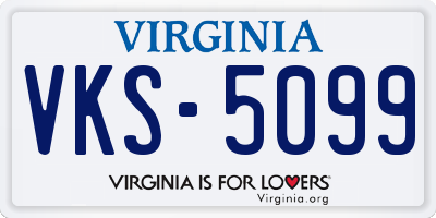 VA license plate VKS5099