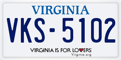 VA license plate VKS5102