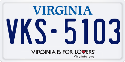 VA license plate VKS5103