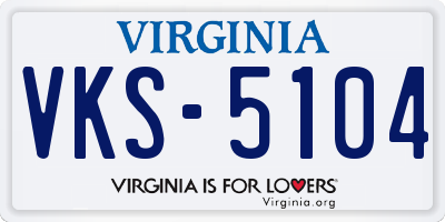VA license plate VKS5104