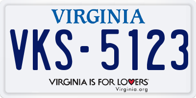 VA license plate VKS5123